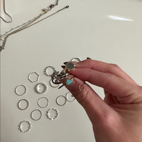 Silver Stacking Rings Set - Picture 2 of 2